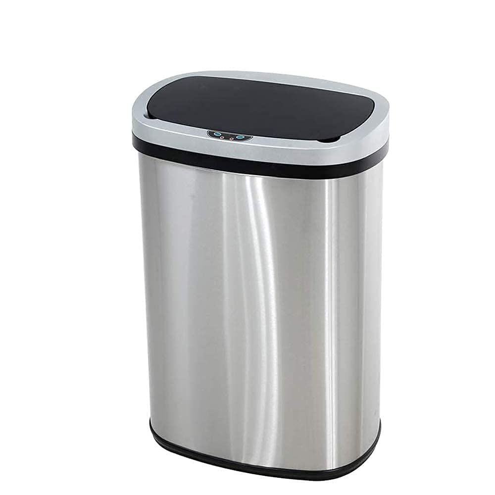 13 Gallon Touch-Free Motion Sensor Stainless-Steel Trash Can T9868