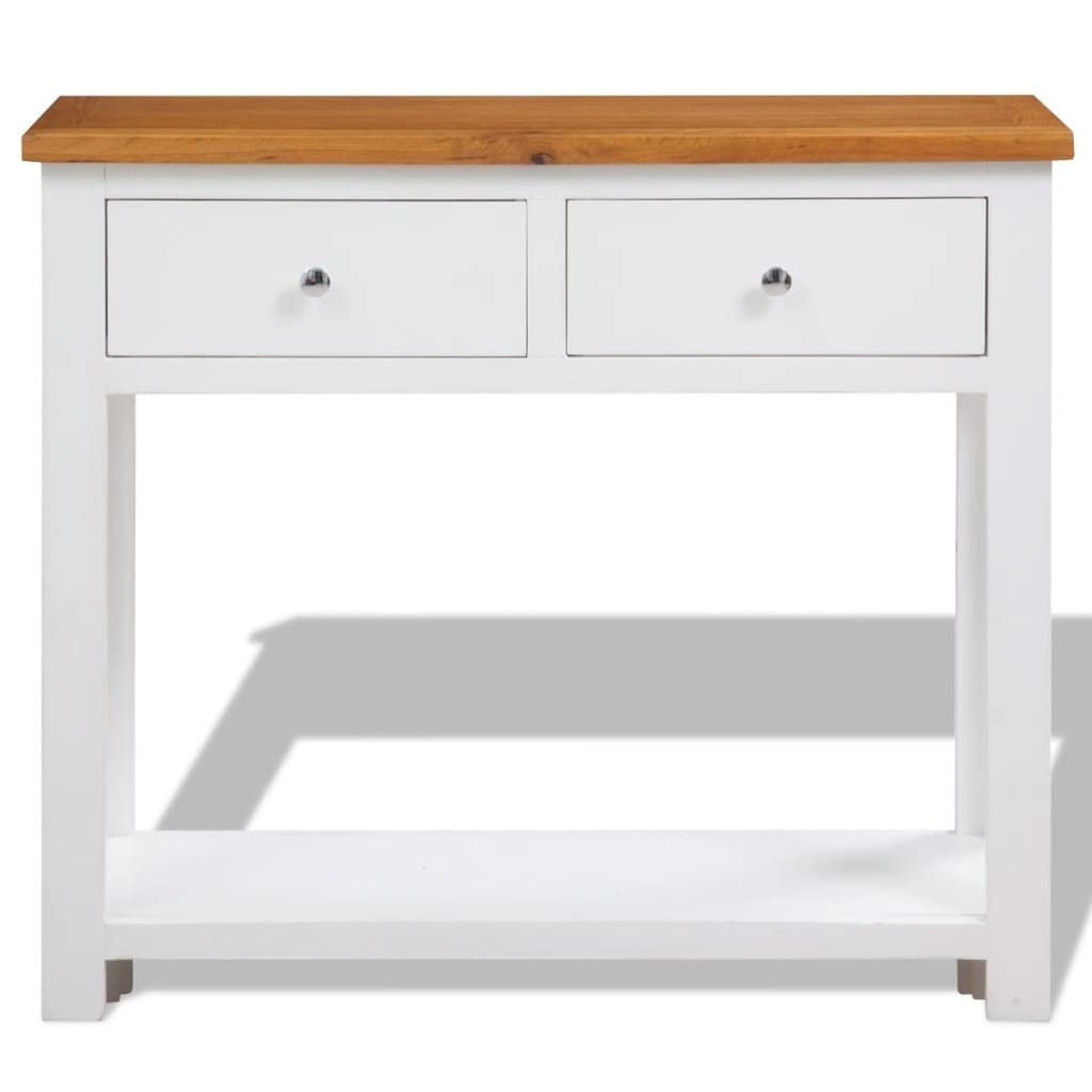 Console Table with Drawers Solid Oak Wood K8129
