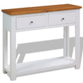 Console Table with Drawers Solid Oak Wood K8129