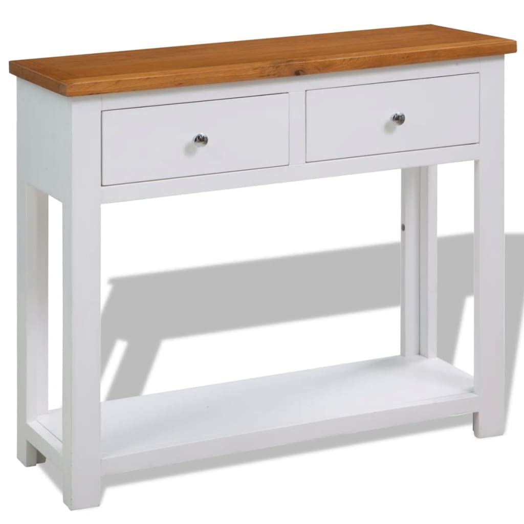 Console Table with Drawers Solid Oak Wood K8129