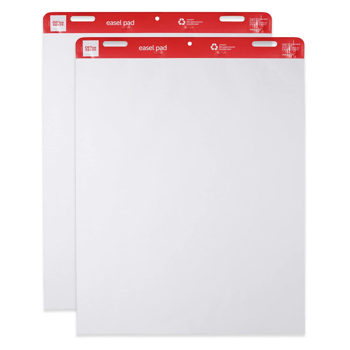 Easel Pads, 27" x 34", 50 Sheets, 30% Recycled, White, Pack of 2 P61185