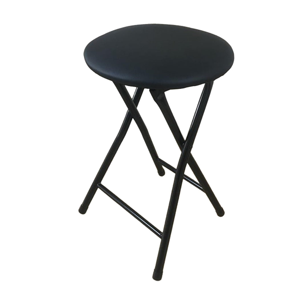 Portable Foldable Stool with Padded Seat 18 Inch Black O896
