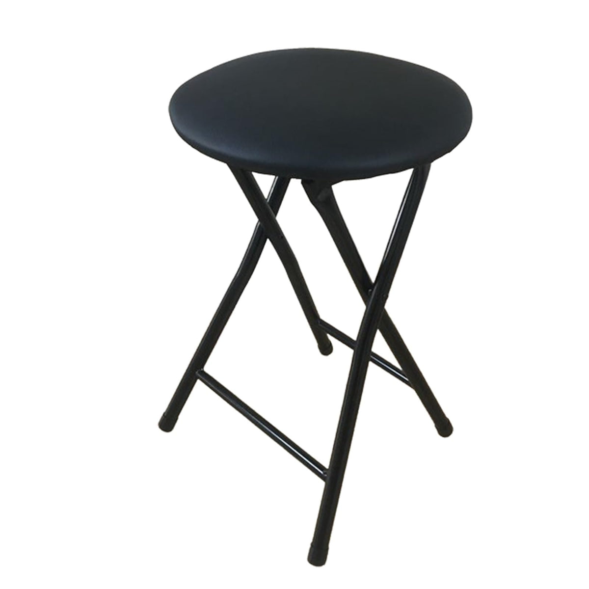 Portable Foldable Stool with Padded Seat 18 Inch Black O896