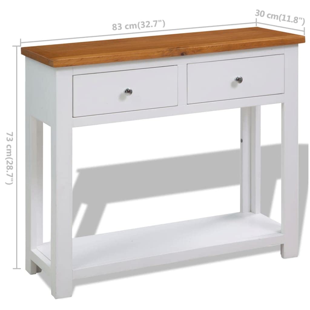 Console Table with Drawers Solid Oak Wood K8129