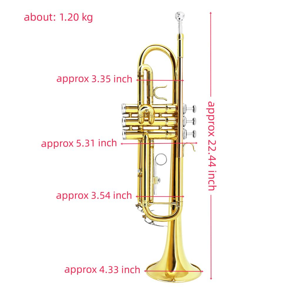 Standard Trumpet Set with Carrying Case 7C Mouthpiece Brass G725