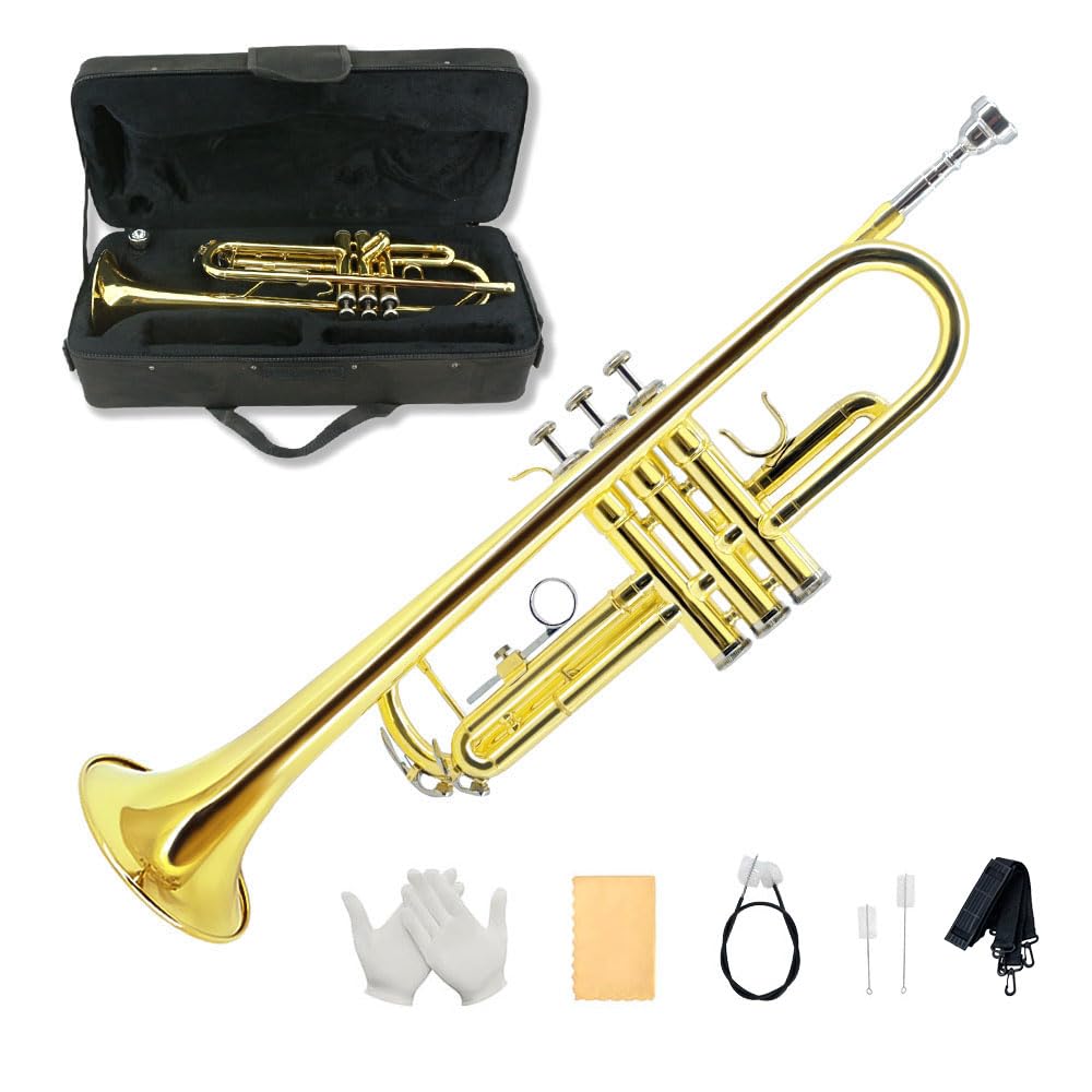 Standard Trumpet Set with Carrying Case 7C Mouthpiece Brass G725