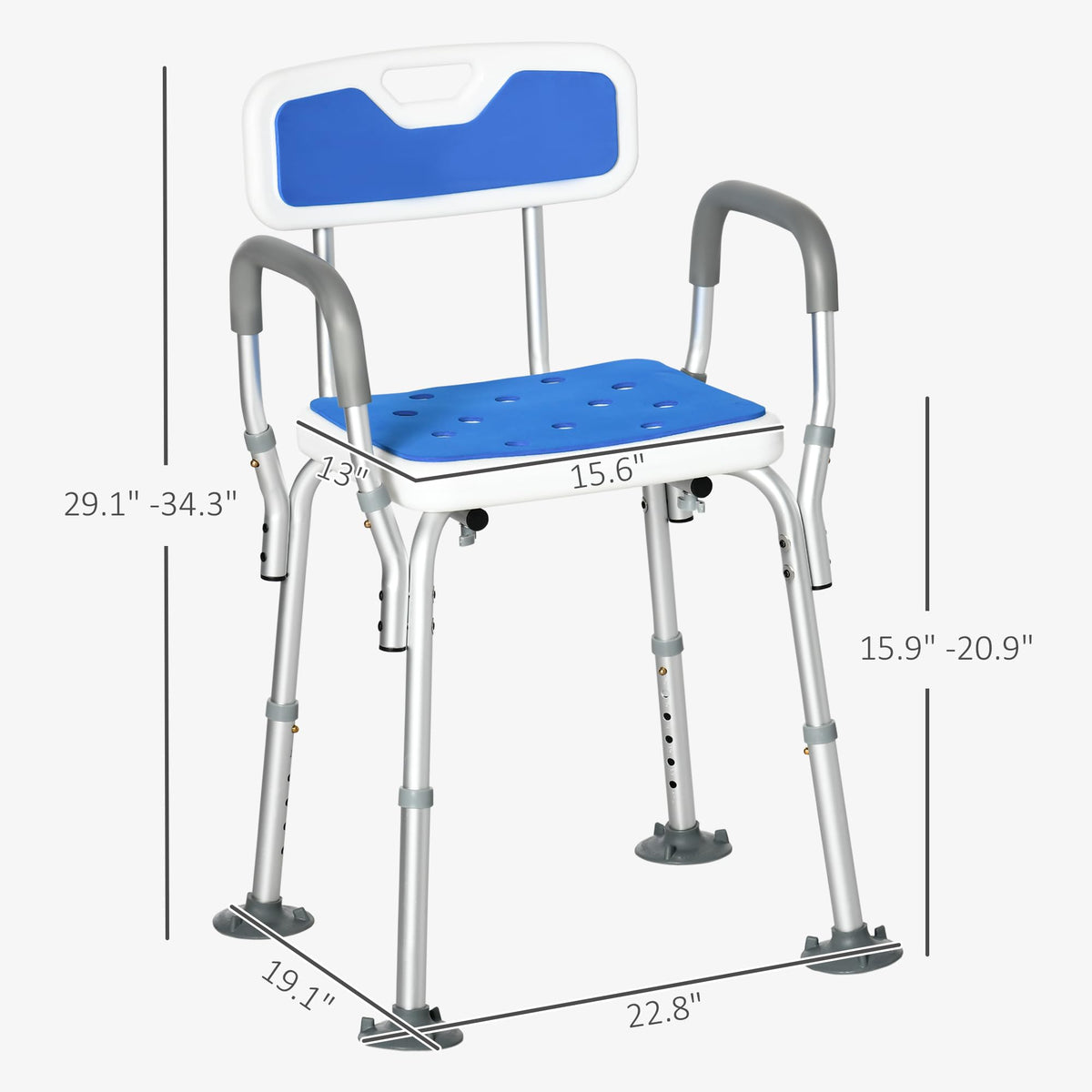 Padded Shower Chair with Arms and Back U725198
