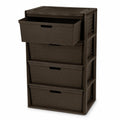 Brown 4 Drawer Plastic Storage Organizer Tower E662215
