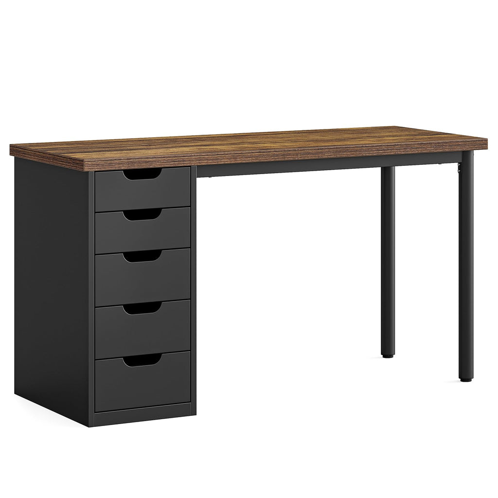 47 Inch Computer Desk with 5 Drawers Metal Frame H23132