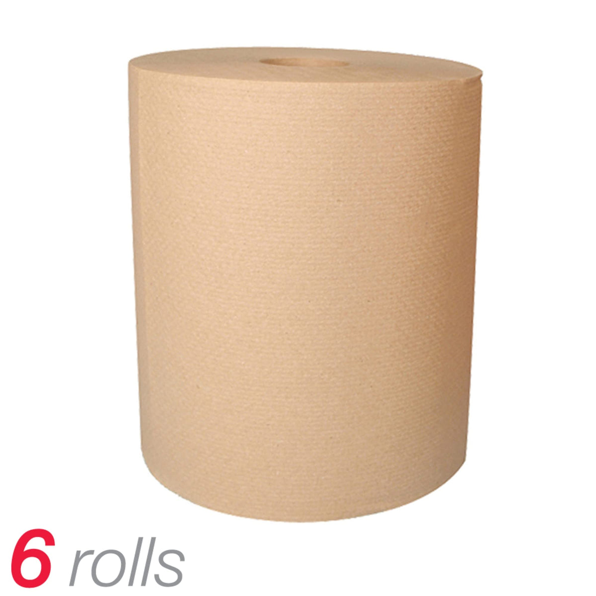 Hardwound Paper Towels, 8" x 800', 100% Recycled, Natural, Case Of 6 Rolls N30024