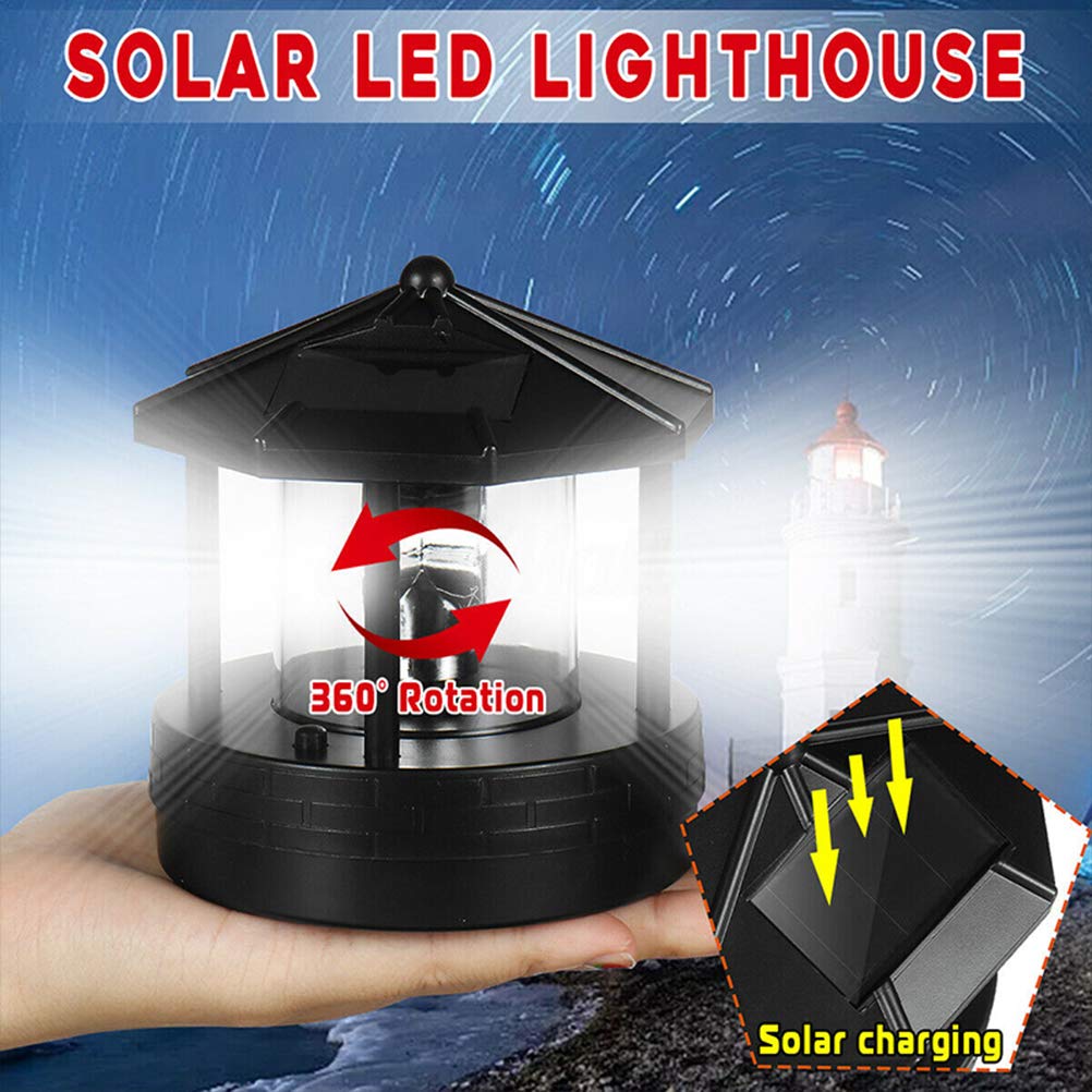 Solar Powered Rotating Lighthouse Decorative Light D55052