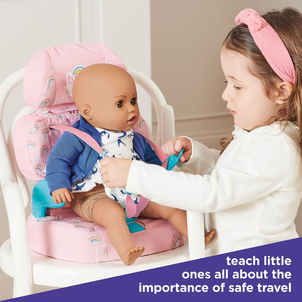Pink Booster Seat for Dolls with Adjustable Headrest & Buckles N735339