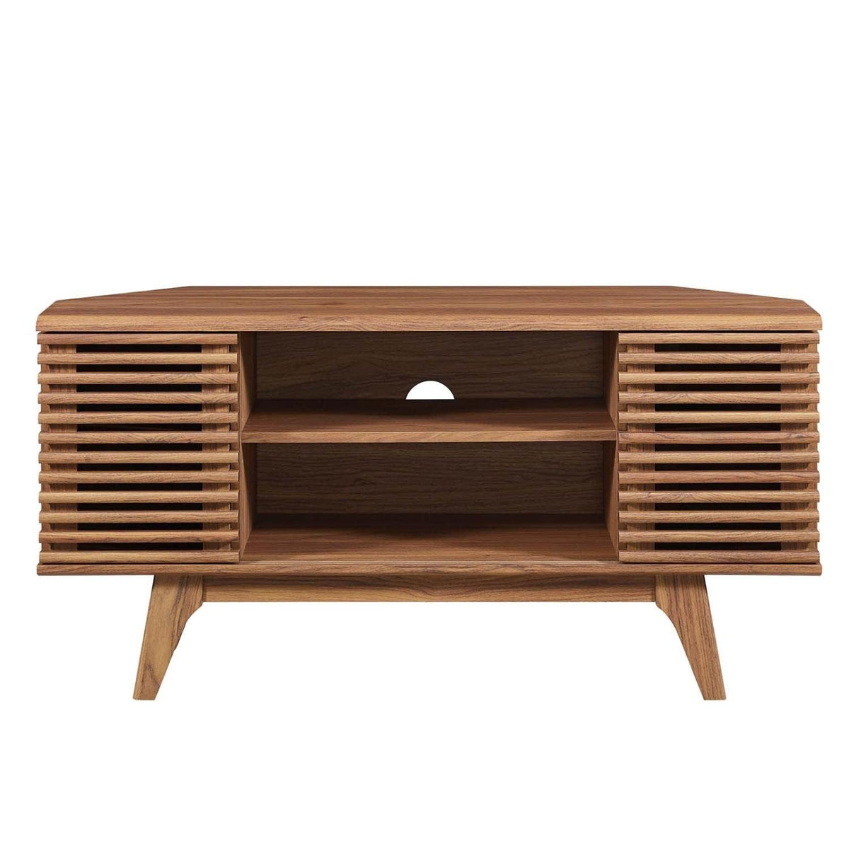 Mid-Century Modern Corner Media TV Stand F8192