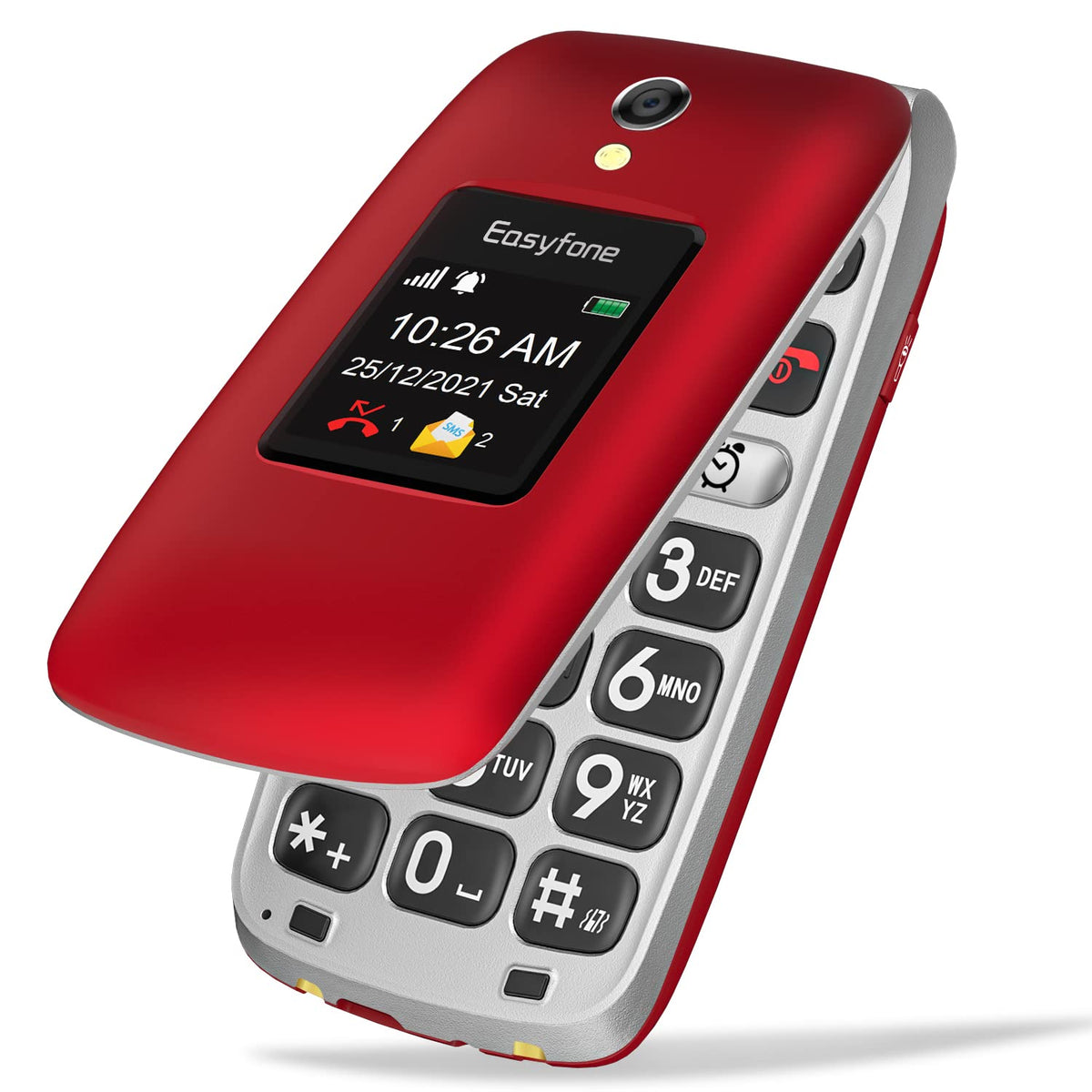 Unlocked 4G Big Button Flip Cell Phone with SOS Button & Charging Dock N14957