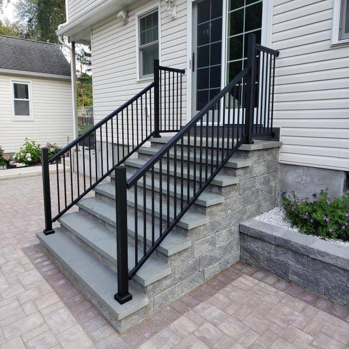 Aluminum Railing Kit for Deck Stairs Textured Black 36 x 72 Inch R630
