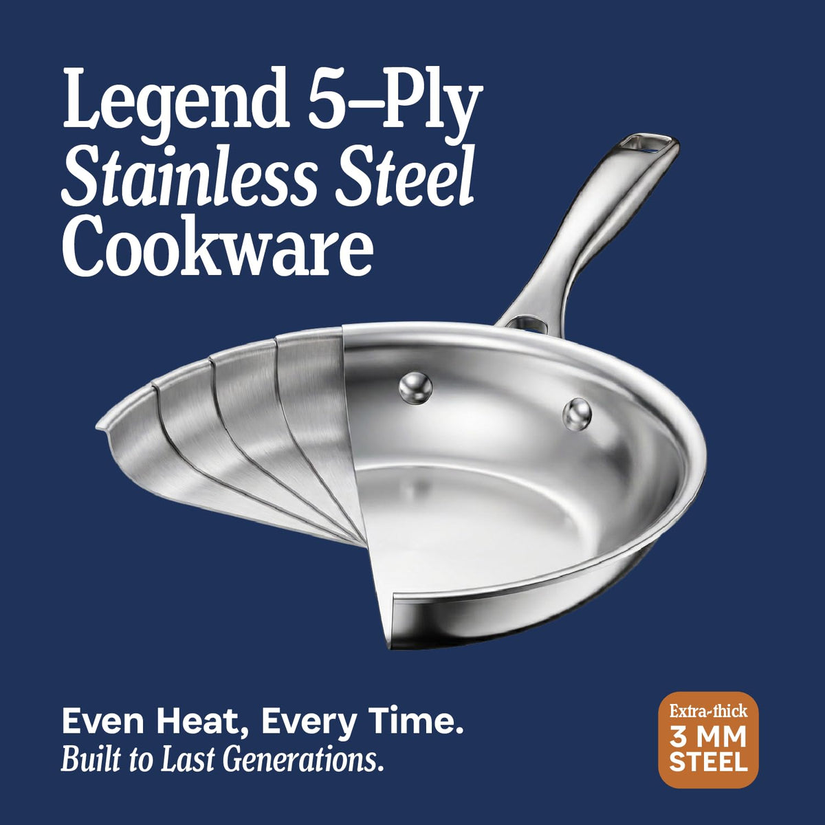 3-Piece Stainless Frying Pan Set B4470