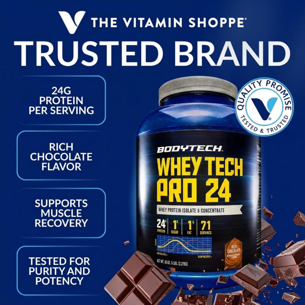 Whey Protein Isolate Powder, Rich Chocolate, 5 LB L9678