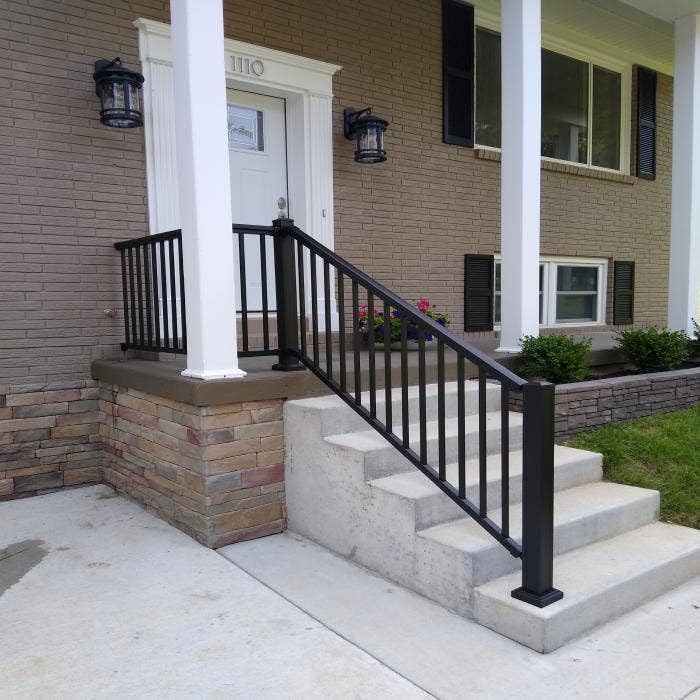 Aluminum Railing Kit for Deck Stairs Textured Black 36 x 72 Inch R630