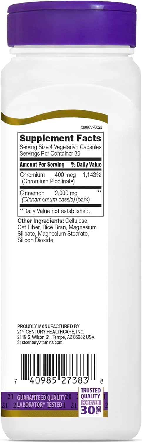 Cinnamon 2000 mg Vegetarian Capsules 120 Count Pack of 2 J1861