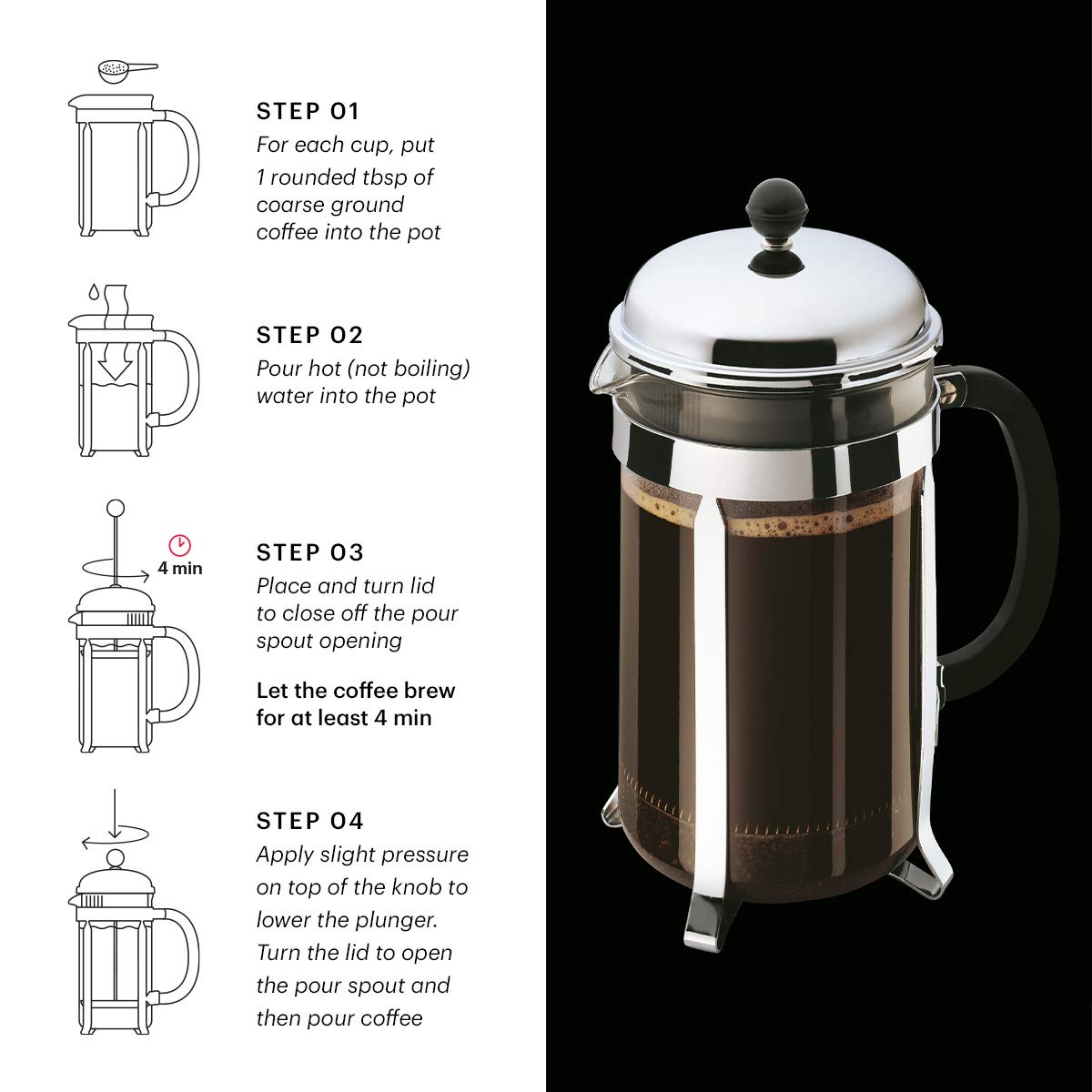 51oz Borosilicate Glass French Press Coffee Maker G714481