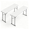 White 6 FT Narrow Folding Table Set of 2 F217