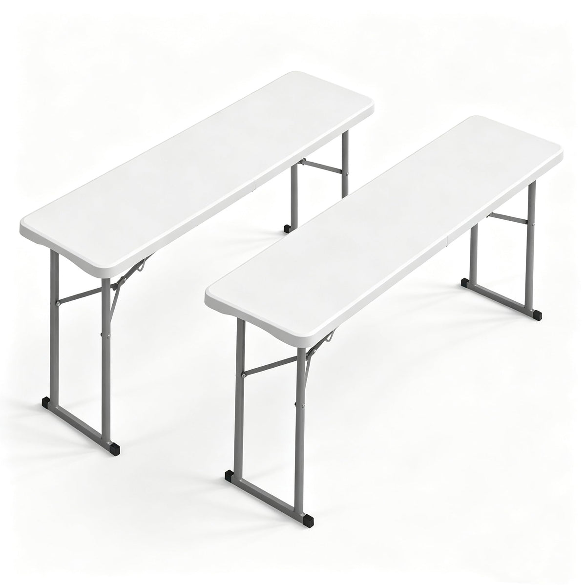 White 6 FT Narrow Folding Table Set of 2 F217