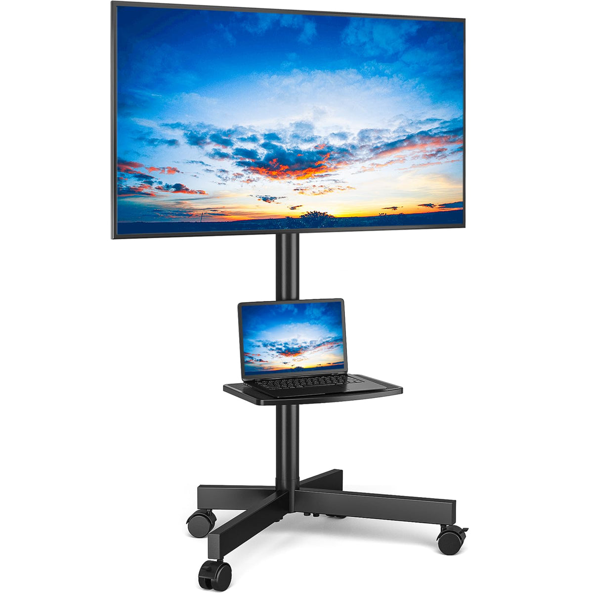 Mobile TV Stand for 23-65 Inch Flat Curved TVs Black P411