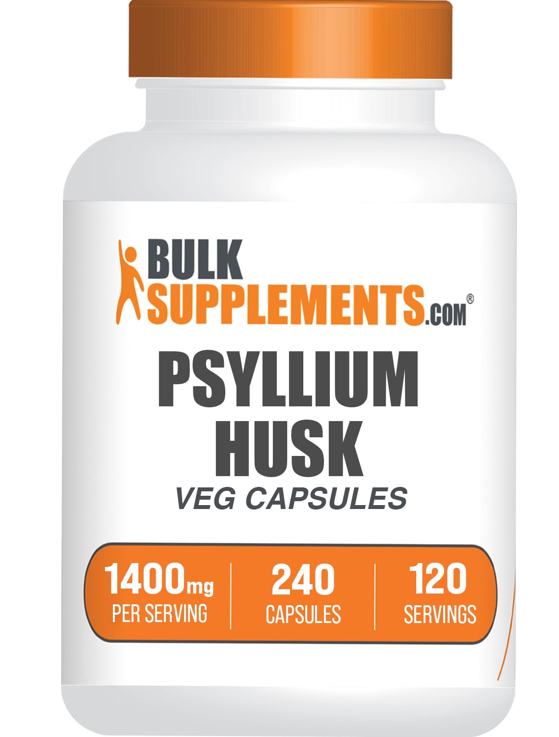 Psyllium Husk Fiber Capsules Vegan Gluten Free 240 Veg Capsules Q33587