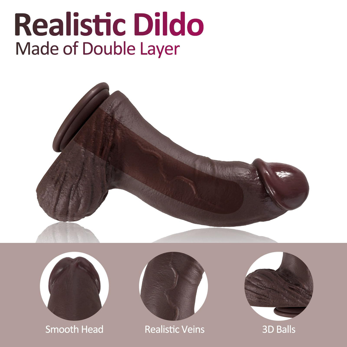 9.21 inch Black Silicone Dildo with Suction Cup N43682