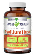 Psyllium Husk 750mg Veggie Capsules Supplement 120 Count W69090