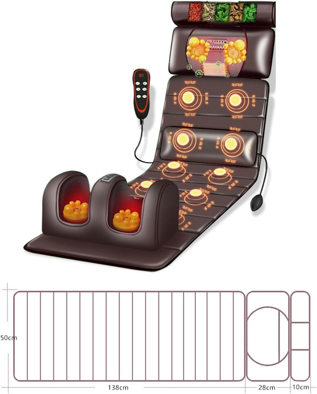 Full Body Massage Mat with Heat Kneading & Vibration U253