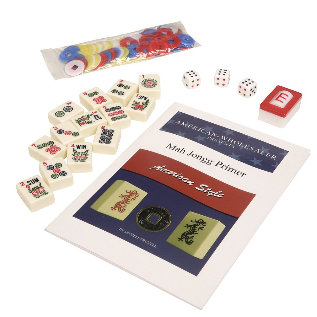 Black Paisley Mahjong Set with Soft Bag, 166 Ivory Colored Engraved Tiles, 4 All-in-One Rack/Pushers M52535