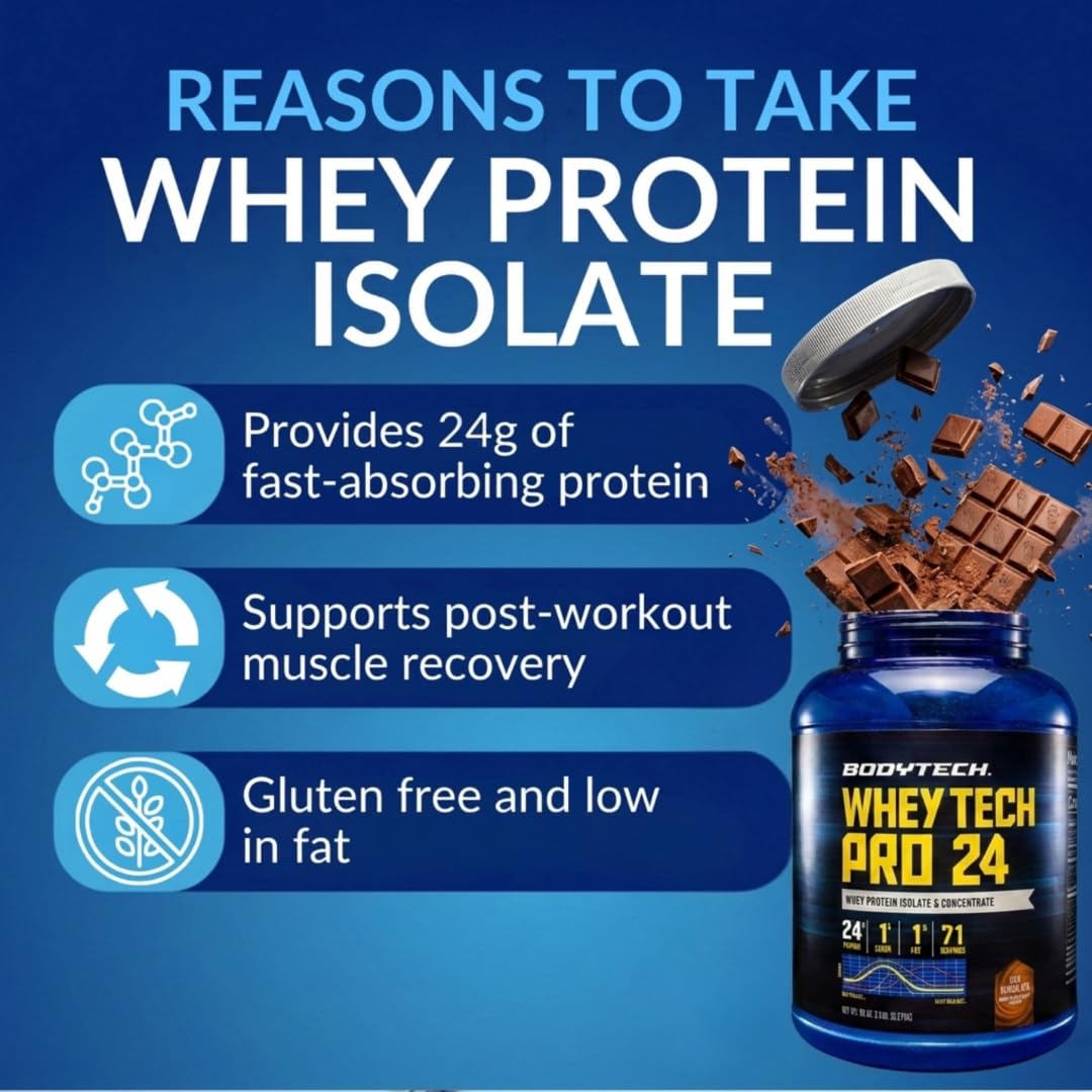 Whey Protein Isolate Powder, Rich Chocolate, 5 LB L9678