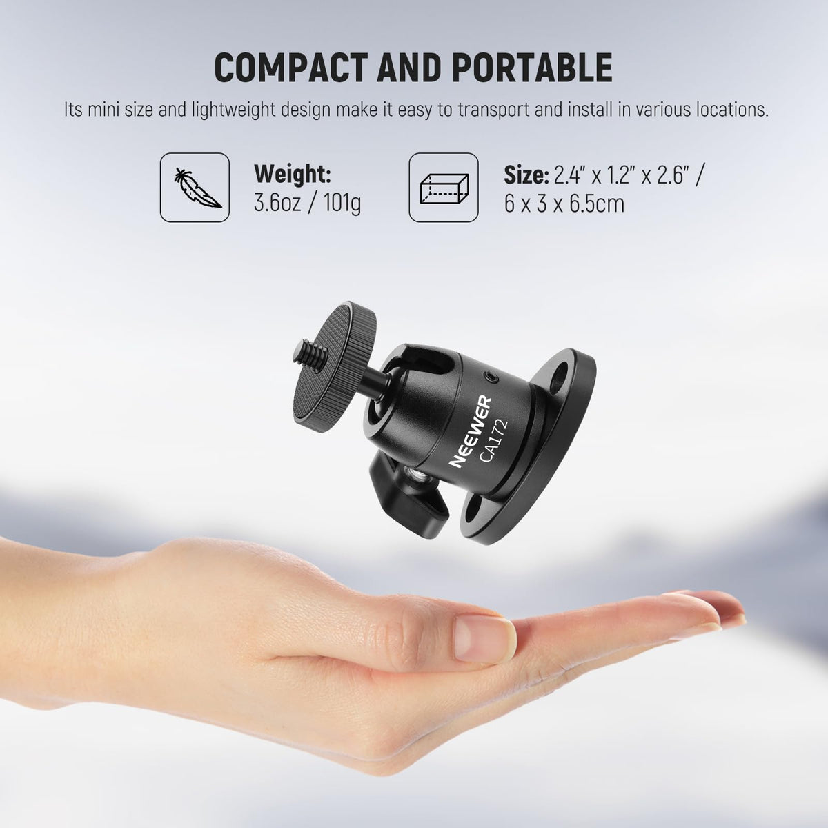 Webcam Wall Ceiling Mount Bracket, Aluminum Alloy Mini Ball Head V992