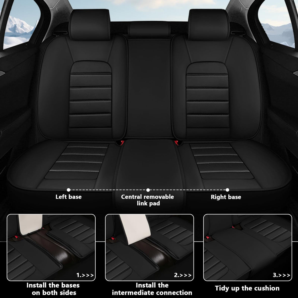 Waterproof Leather Car Seat Covers Set of 5 O915981