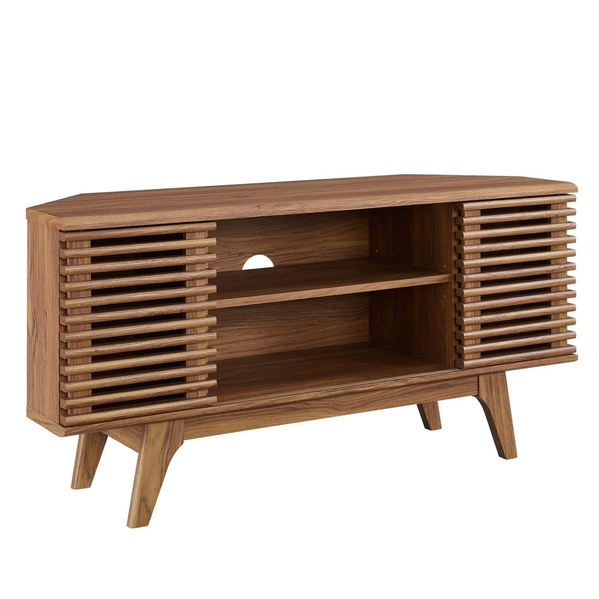 Mid-Century Modern Corner Media TV Stand F8192