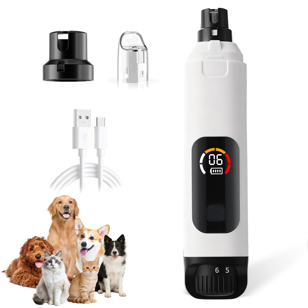 Dog Nail Grinder with LCD Screen, 6 Speeds, 4 Grinding Heads B47705