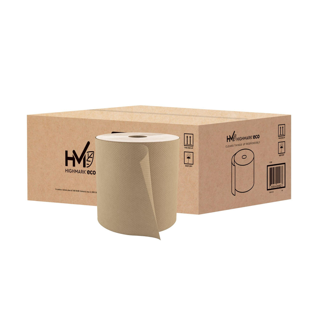 Hardwound Paper Towels, 8" x 800', 100% Recycled, Natural, Case Of 6 Rolls N30024