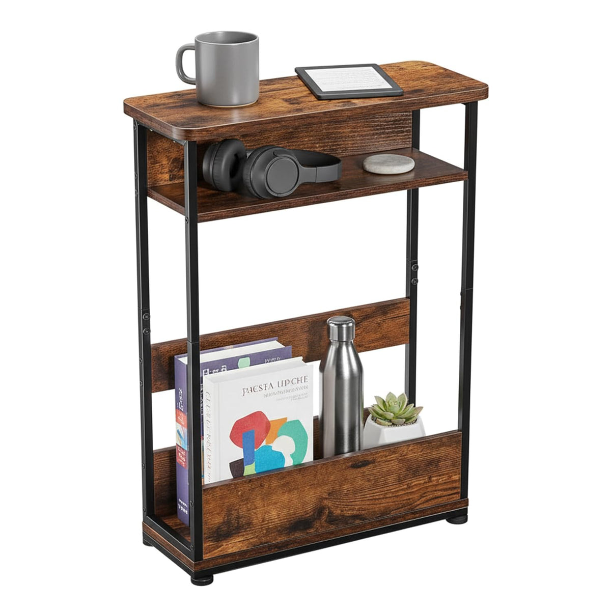 3-Tier Narrow Side Table with Storage Shelf Q270