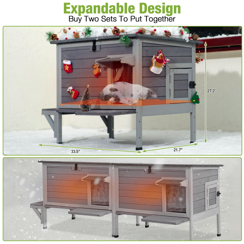 Heated Insulated Weatherproof Outdoor Cat House C41485