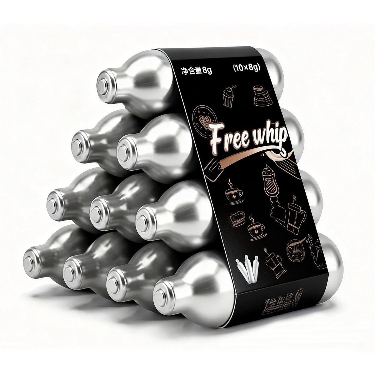 Whipped Cream Chargers 8g Food-Grade 10-pack R59303