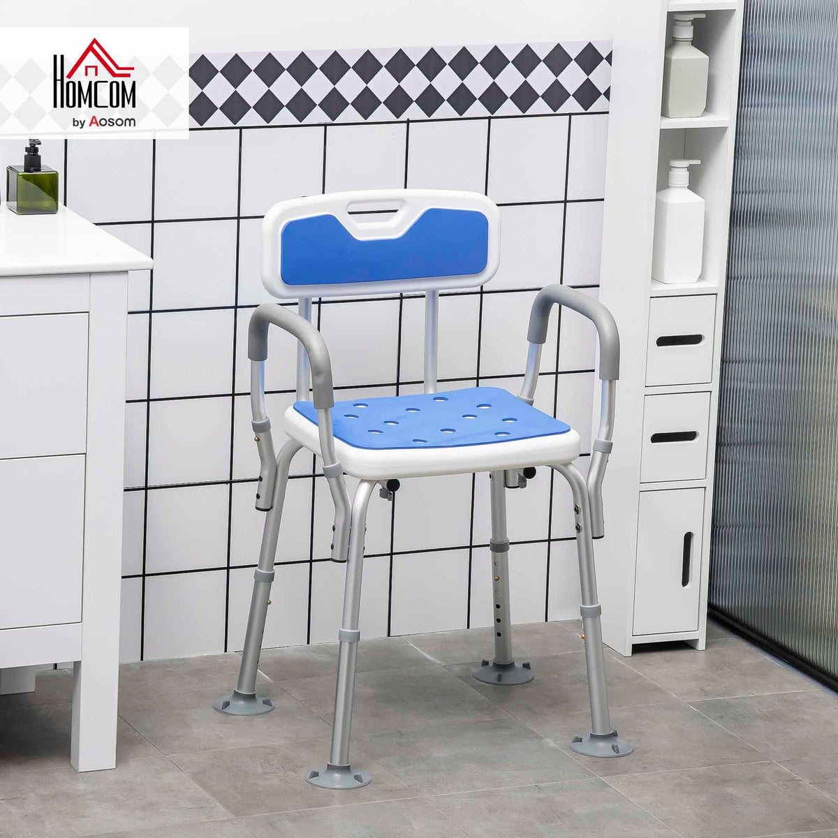 Padded Shower Chair with Arms and Back U725198