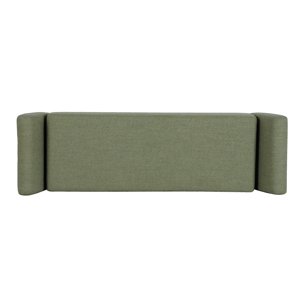 Olive Green Woven Storage Bench with Wood Legs M10149