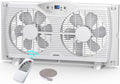 Twin Window Fan with 9-Inch Blades, 3 Speeds, Thermostat Control L427222