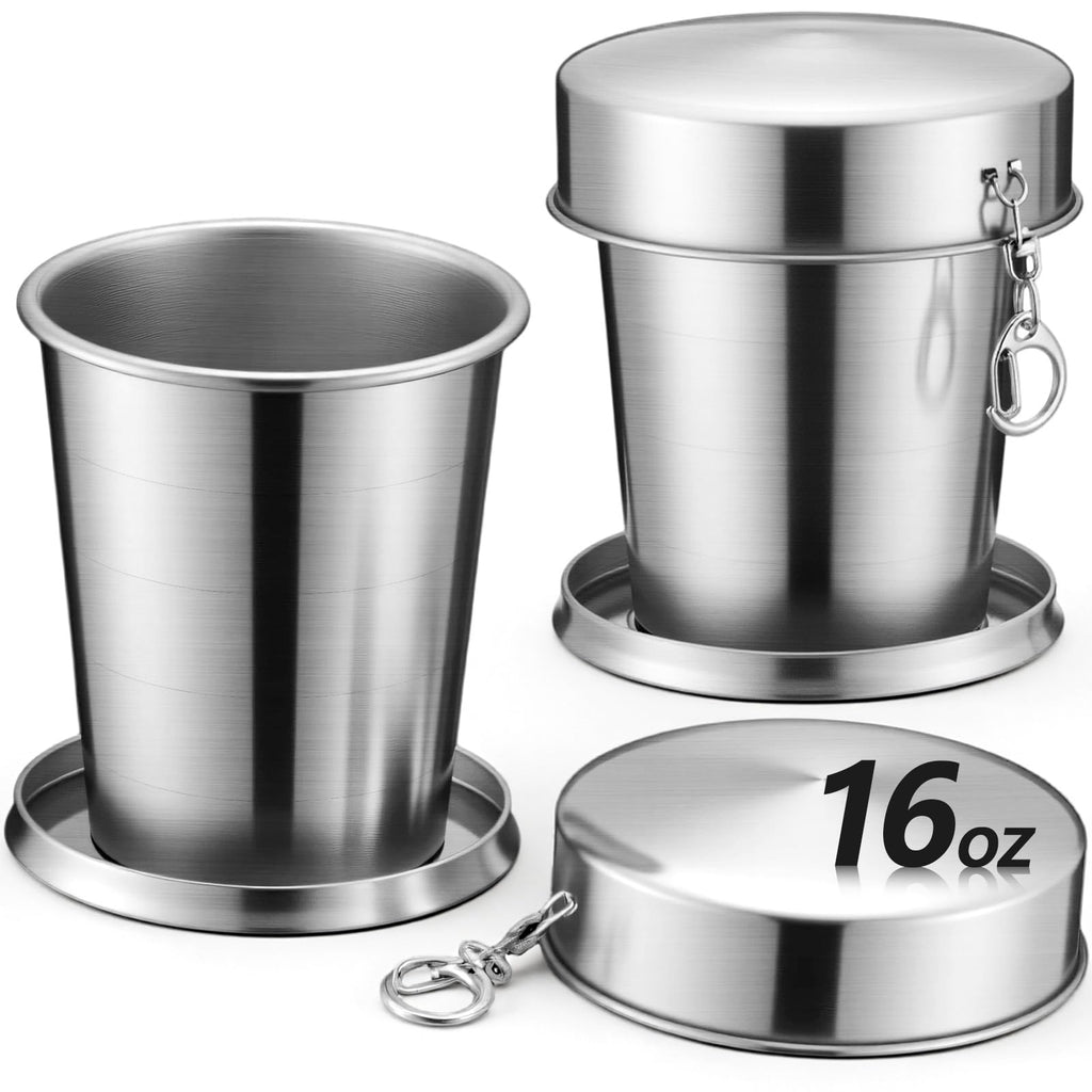 2 Pack 304 Stainless Steel Collapsible Cup 16 oz B12632