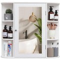 White Bathroom Medicine Cabinet with Mirror and Adjustable Shelves F47300