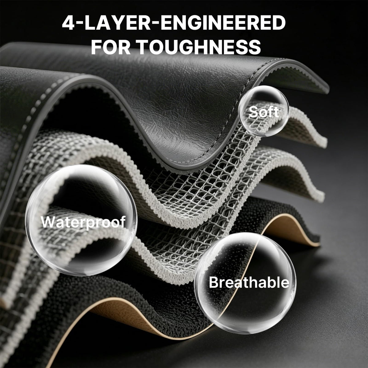 Waterproof Leather Car Seat Covers Set of 5 O915981