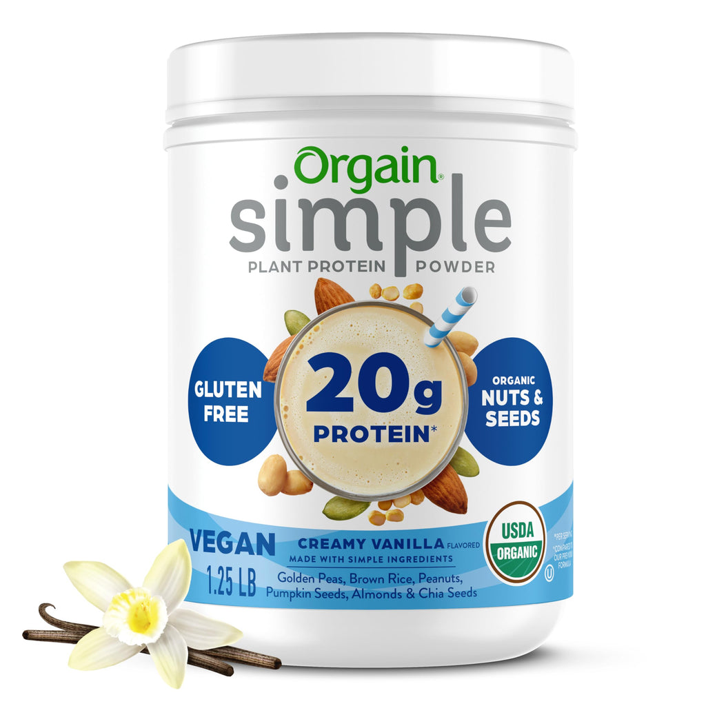 Organic Vegan Protein Powder, Vanilla, 1.25lb J1632