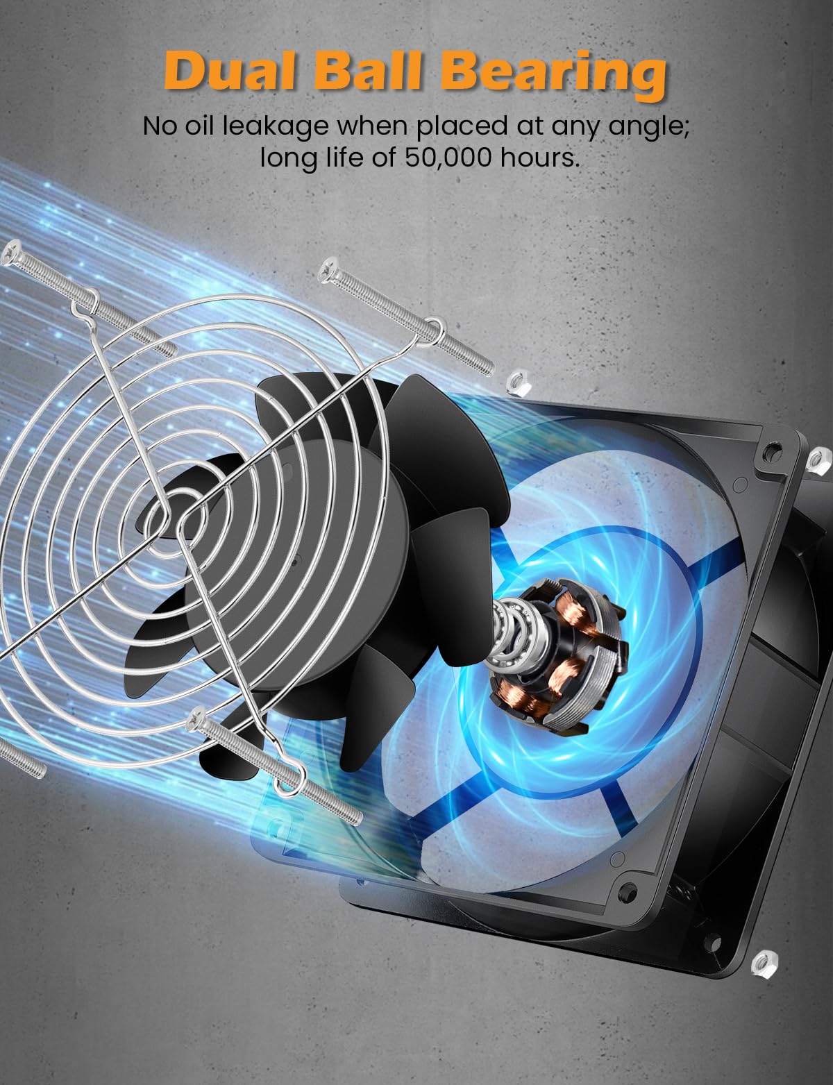 120mm x 38mm 120V Dual Ball Bearing Axial Fan A66803