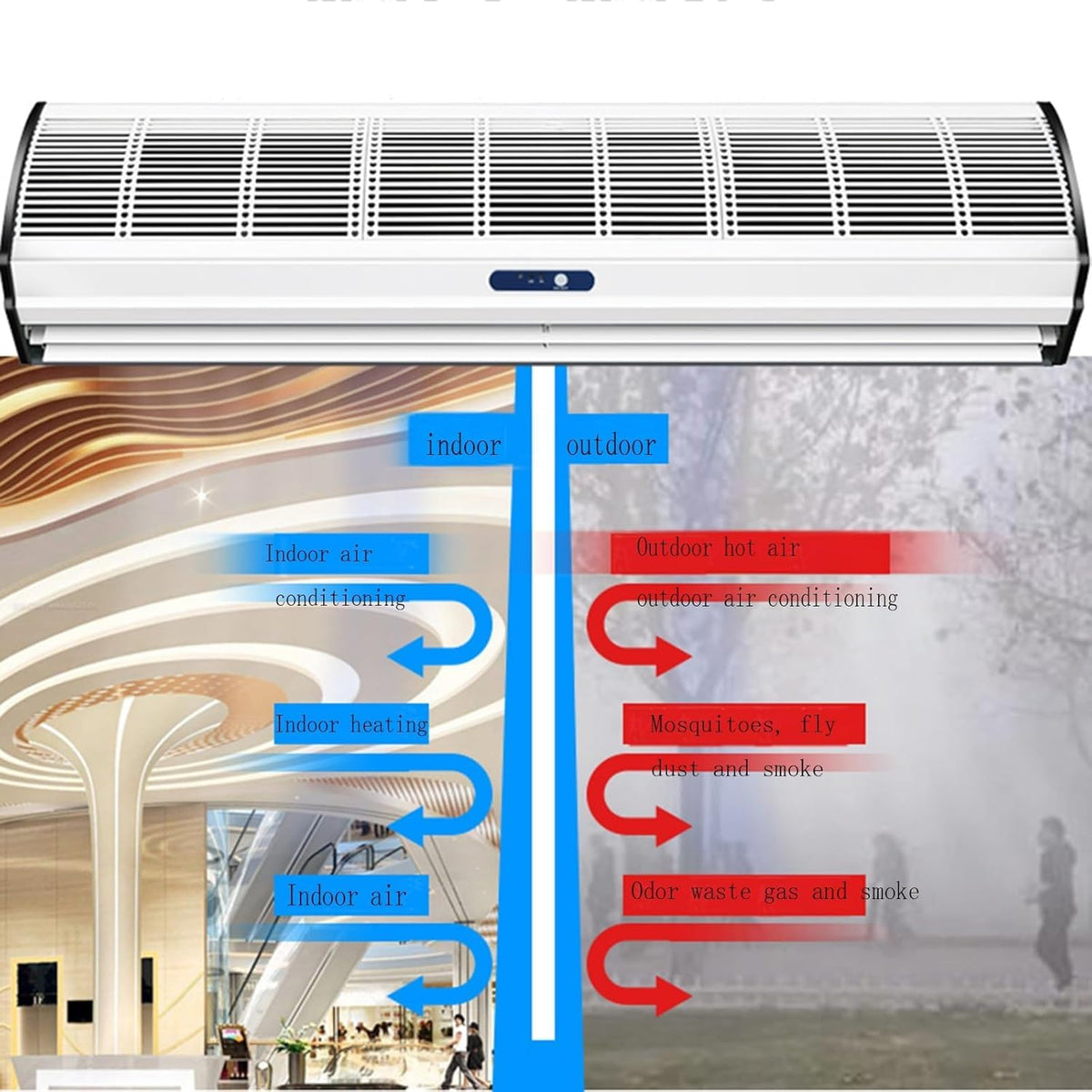 Wall-mounted Air Curtain Fan with Remote Control X636861